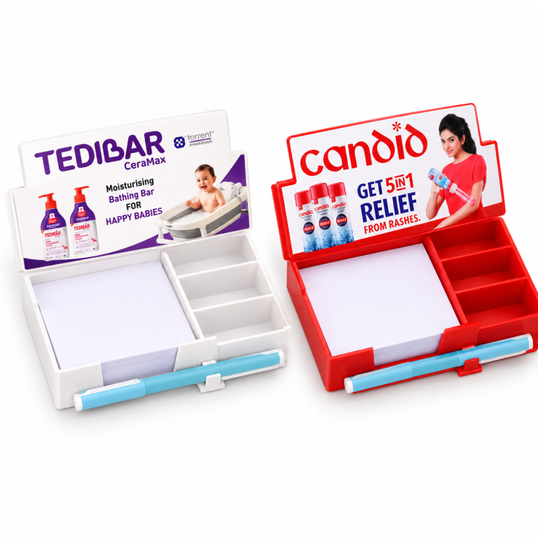 CP474 / CP475 Chit Pad with Pen and Stationery Holder – White & Red