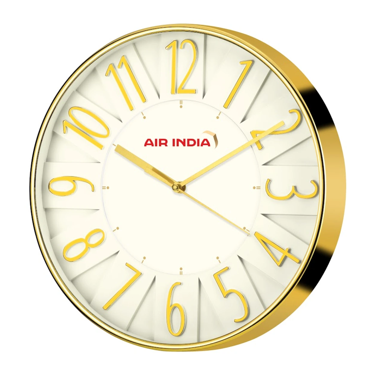 Model 26 round 3D-number wall clock original photo with sample branding