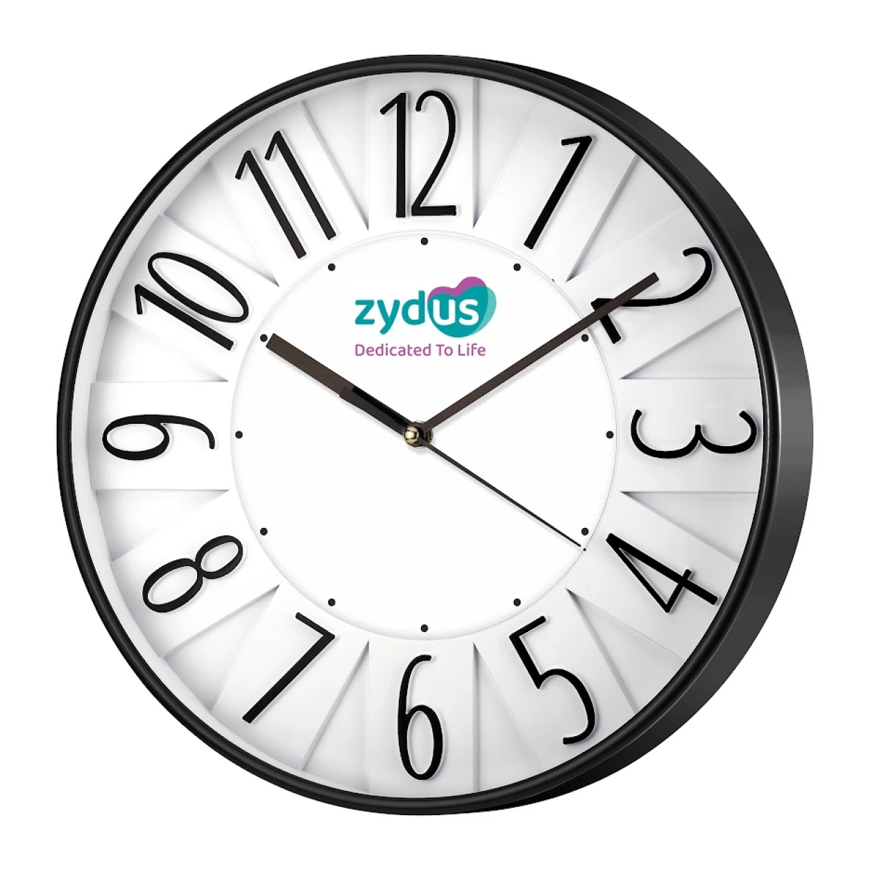 28–30 12-Inch Round Wall Clock with 3D Numbers — WC28