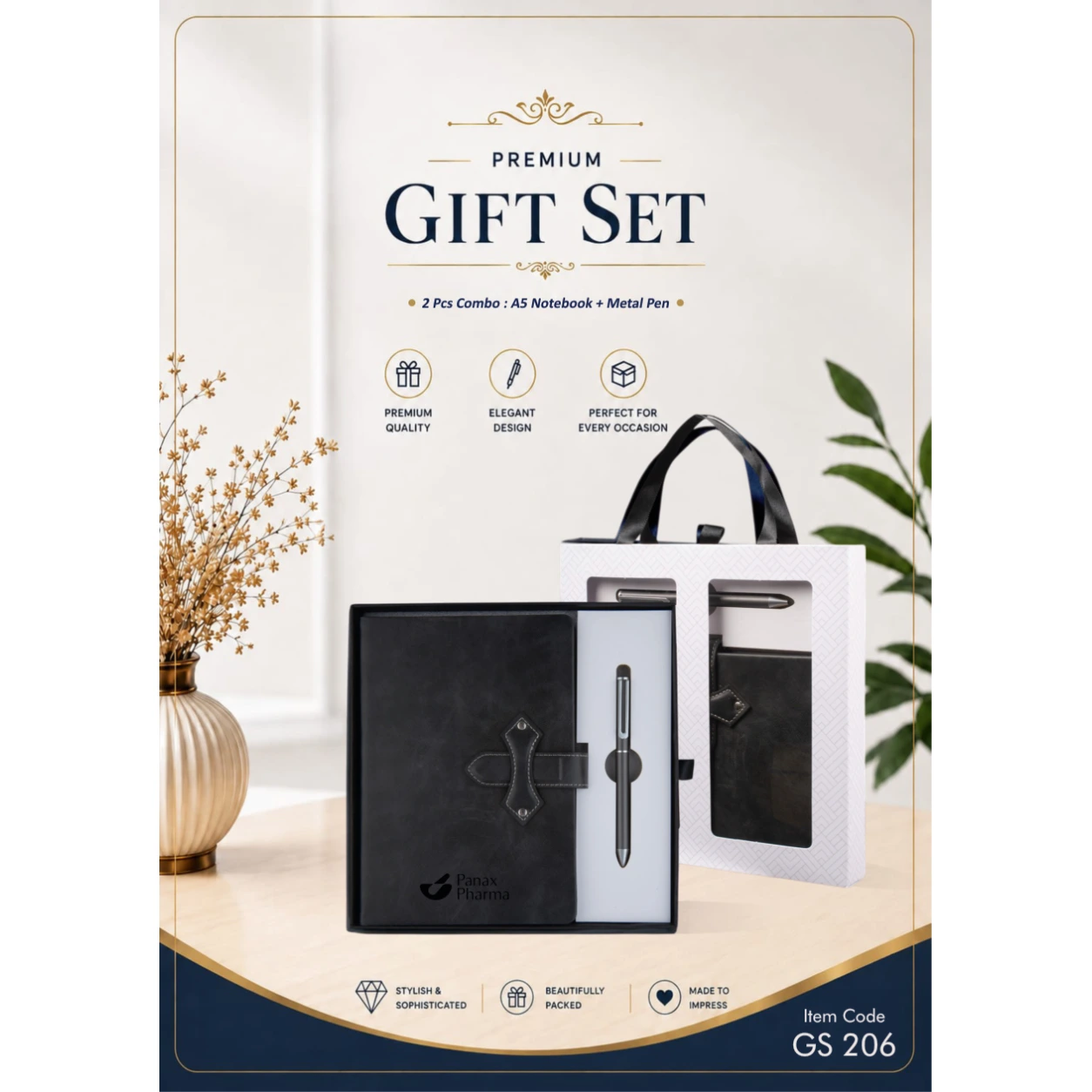 2-in-1 Notebook & Metal Pen Gift Set – GS 206 - Image 2