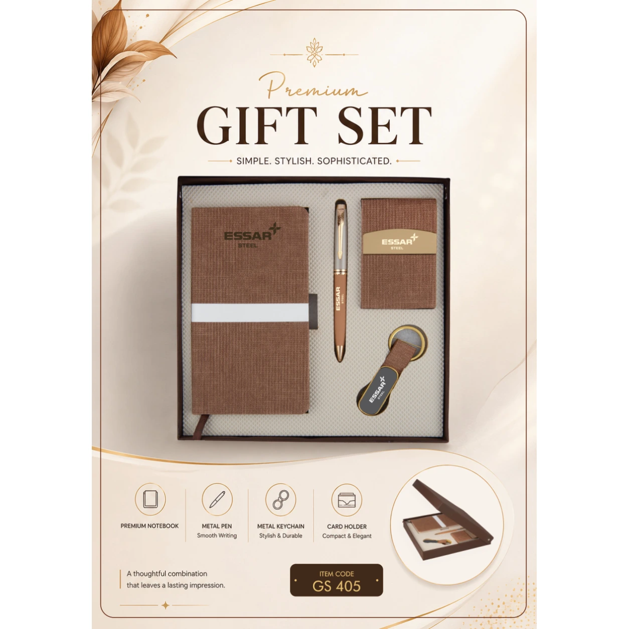 4-in-1 Notebook, Pen, Keychain & Card Holder Gift Set – GS 405 - Image 2