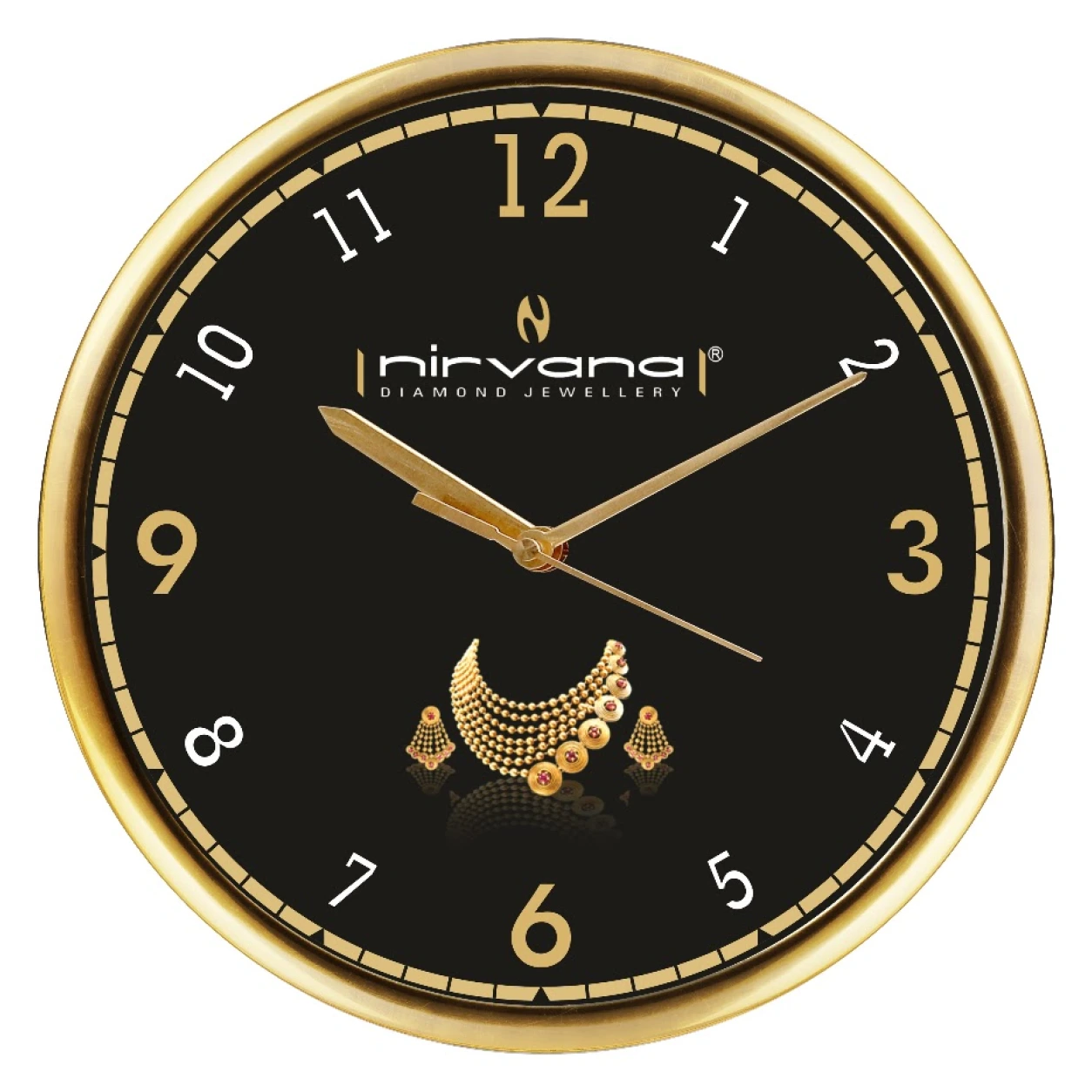 85/86 9-Inch Round Wall Clock – Gold Black and Silver White — WC85