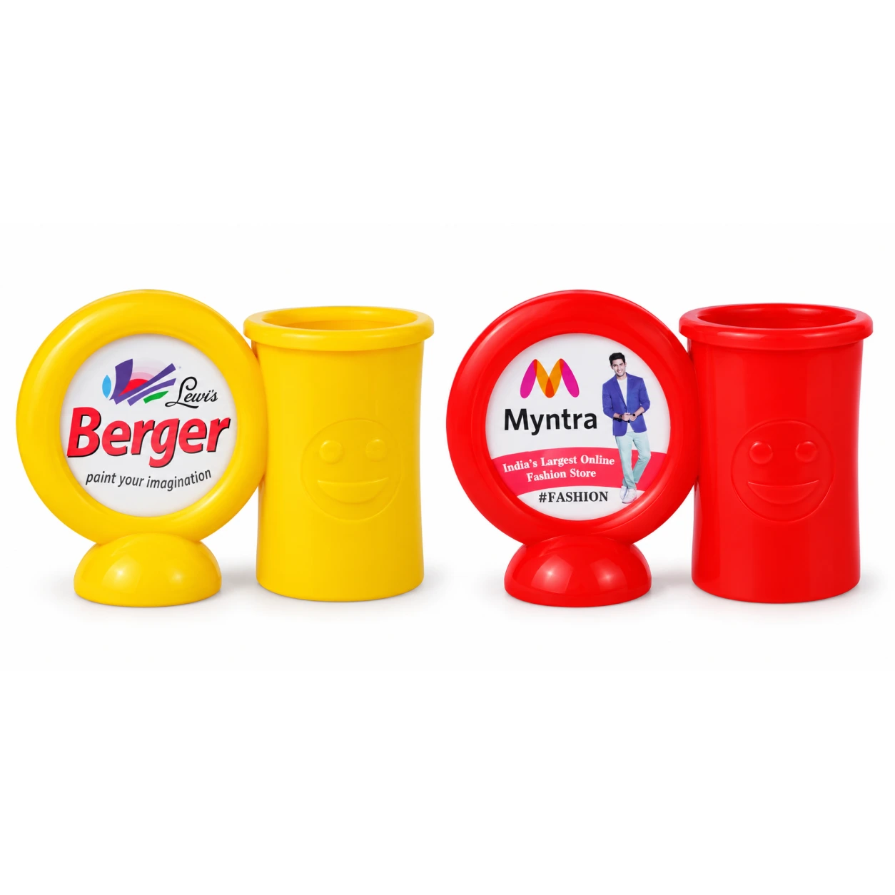 PS446 / PS447 Pen Stand with Paperweight – Yellow & Red — PS446
