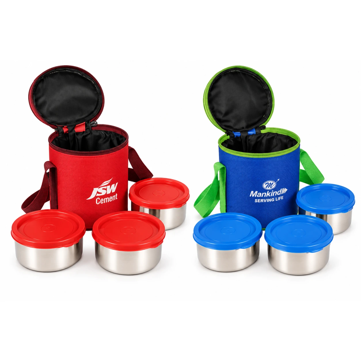 LB497 / LB498 Lunch Box with Shoulder Carry Case – Red & Blue — LB497