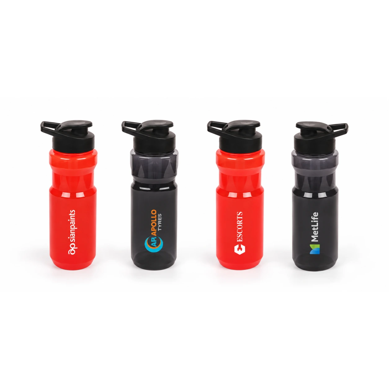PB499 / PB500 / PB501 / PB502 Plastic Sports Bottle – Red & Smoke — PB499