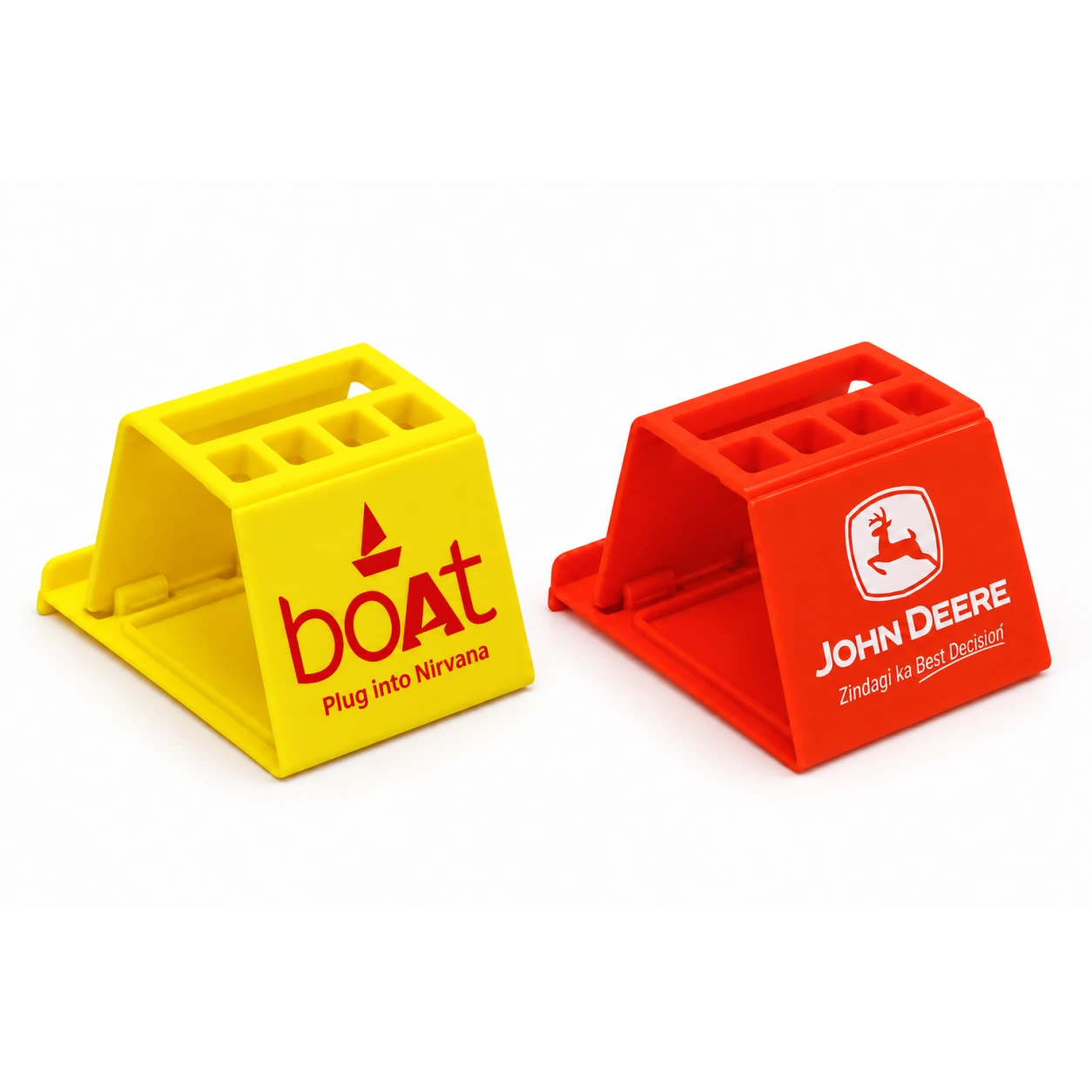 MS516 / MS517 Mobile Stand with Pen and Visiting Card Holder – Yellow & Red — MS516