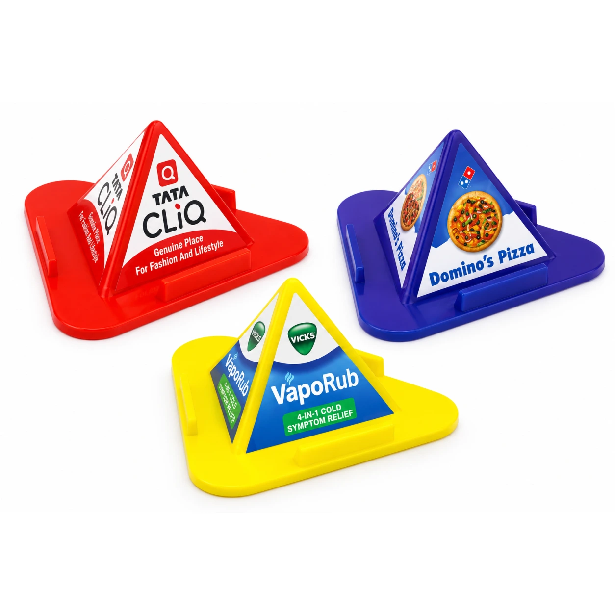 MS528 / MS529 / MS530 Triangular Plastic Mobile Stand – Three Colours