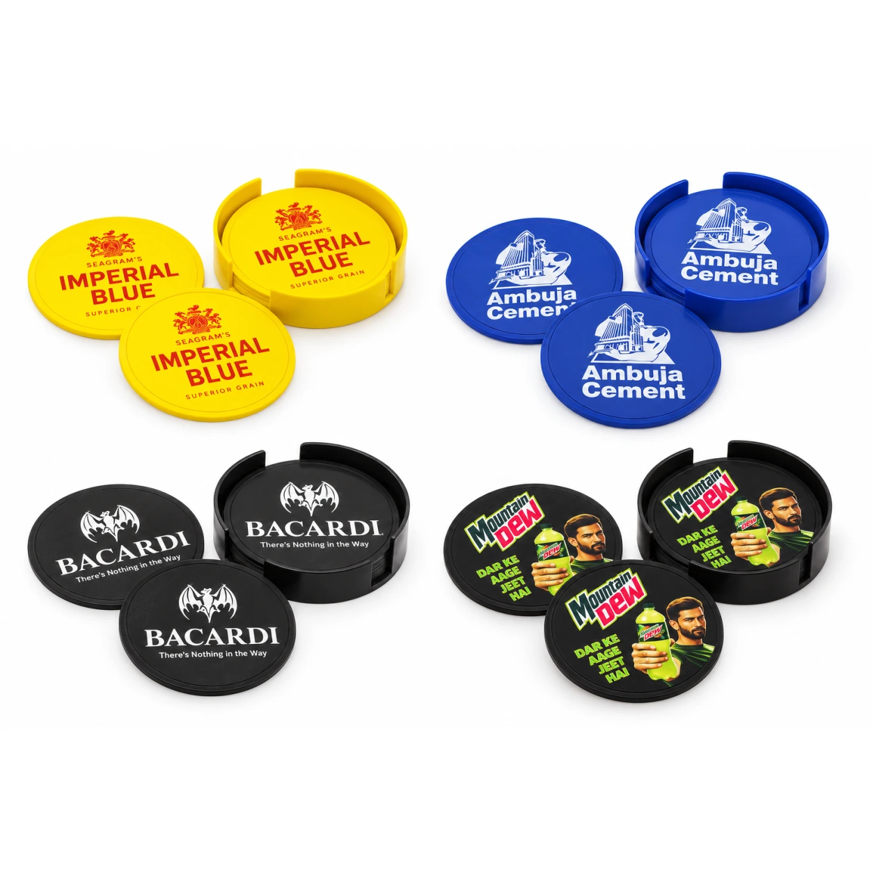 Round Plastic Coaster Set Options – CS603 / CS604 / CS605 / CS606 — CS603