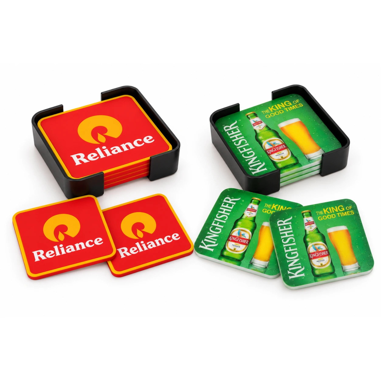 CS621 / CS623 Square Silicone Coaster Set Options — CS621